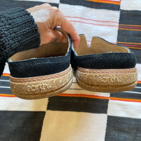 Earth Flan Black Suede Slip On Mule Shoes. Size 8.5 M. Boho. Whimsygoth. - Picture 7 of 9